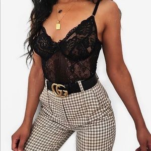Tiger mist lace bodysuit